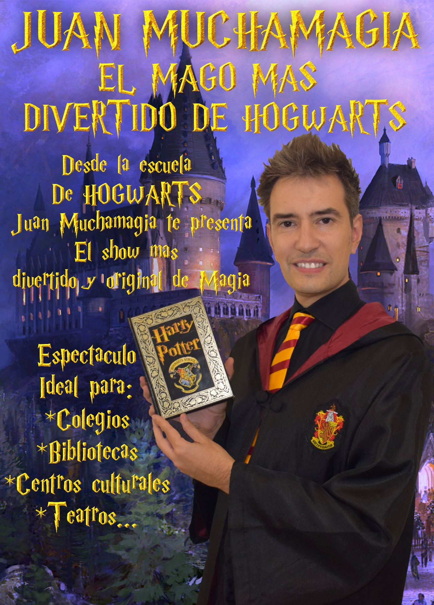 Espectaculo de magia del Mago Harry Potter en Murcia Alicante y Almería. Un show de magia tematizado en la magia de Harry Potter. 
